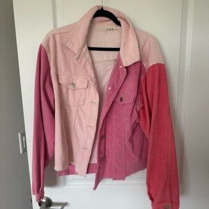 Vibrant Pink Two-Tone Jean Jacket